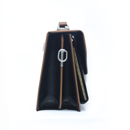 Elegant Quilted Leather Handbag – Stylish Shoulder Bag for Women (Black & Brown)